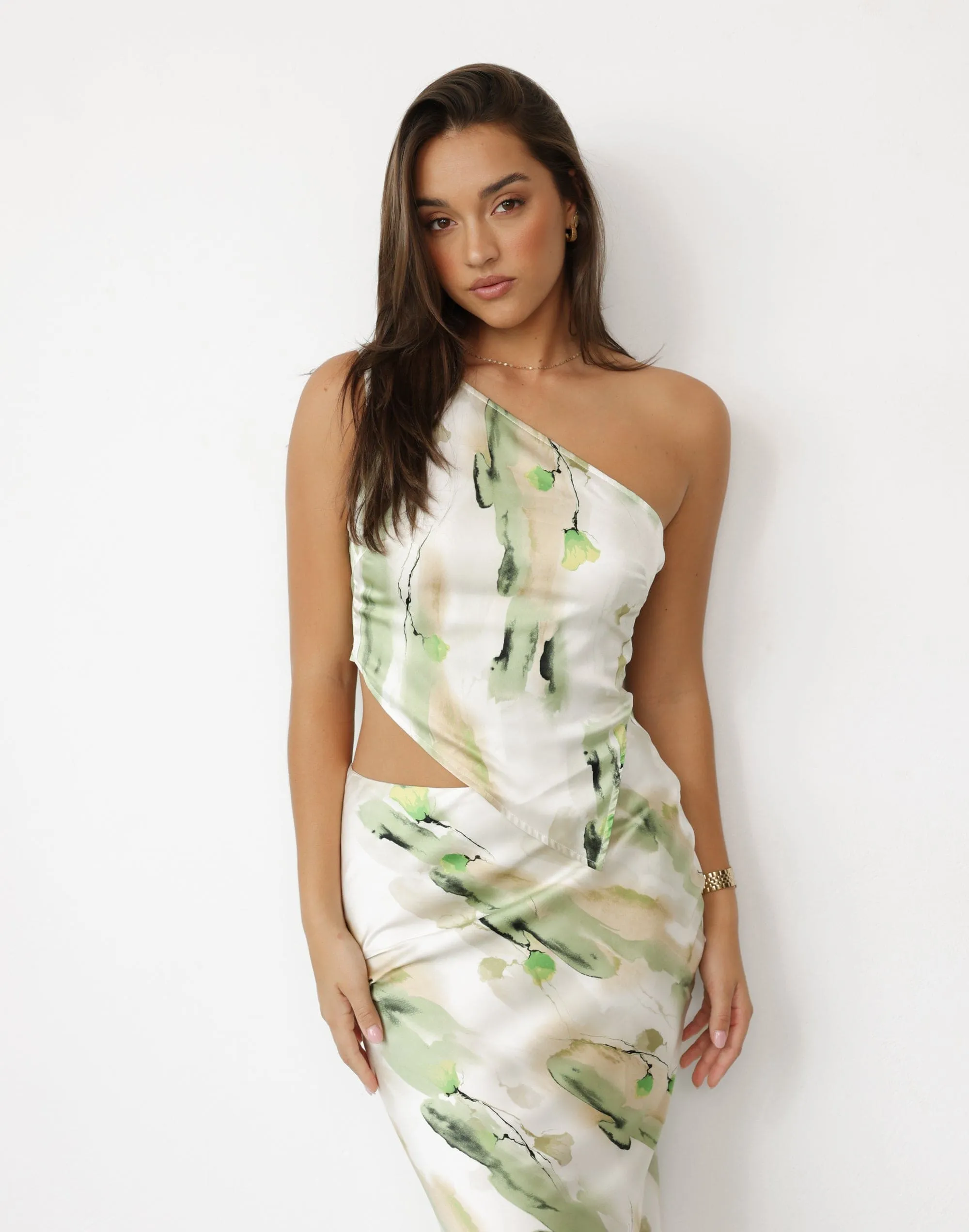 Adoette One Shoulder Top (Water Lily)