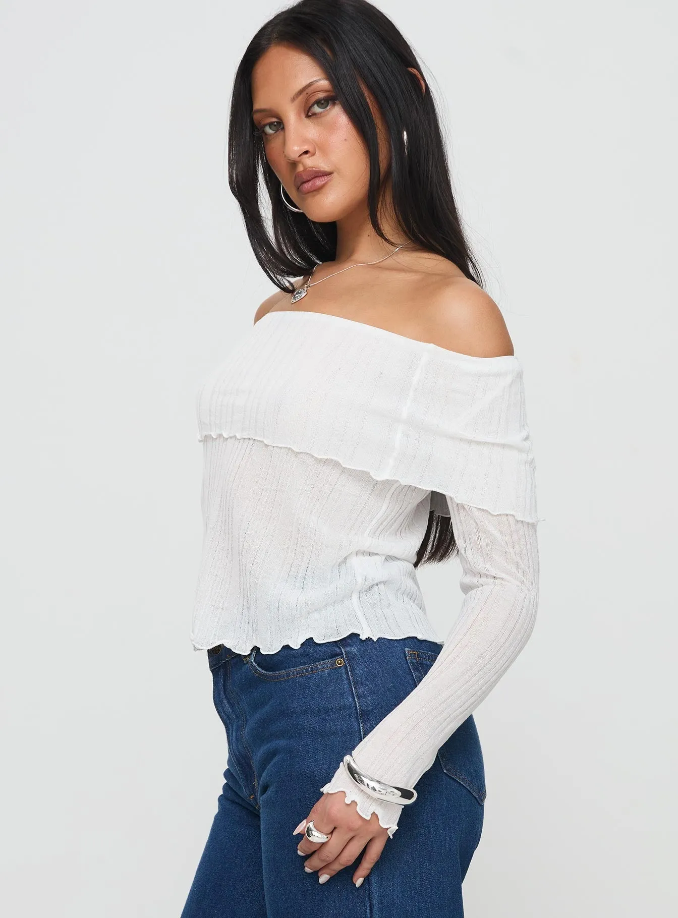 Alluring Off The Shoulder Top White