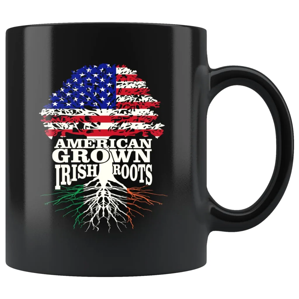 American Grown Irish Roots 11oz Black Coffee Mugs