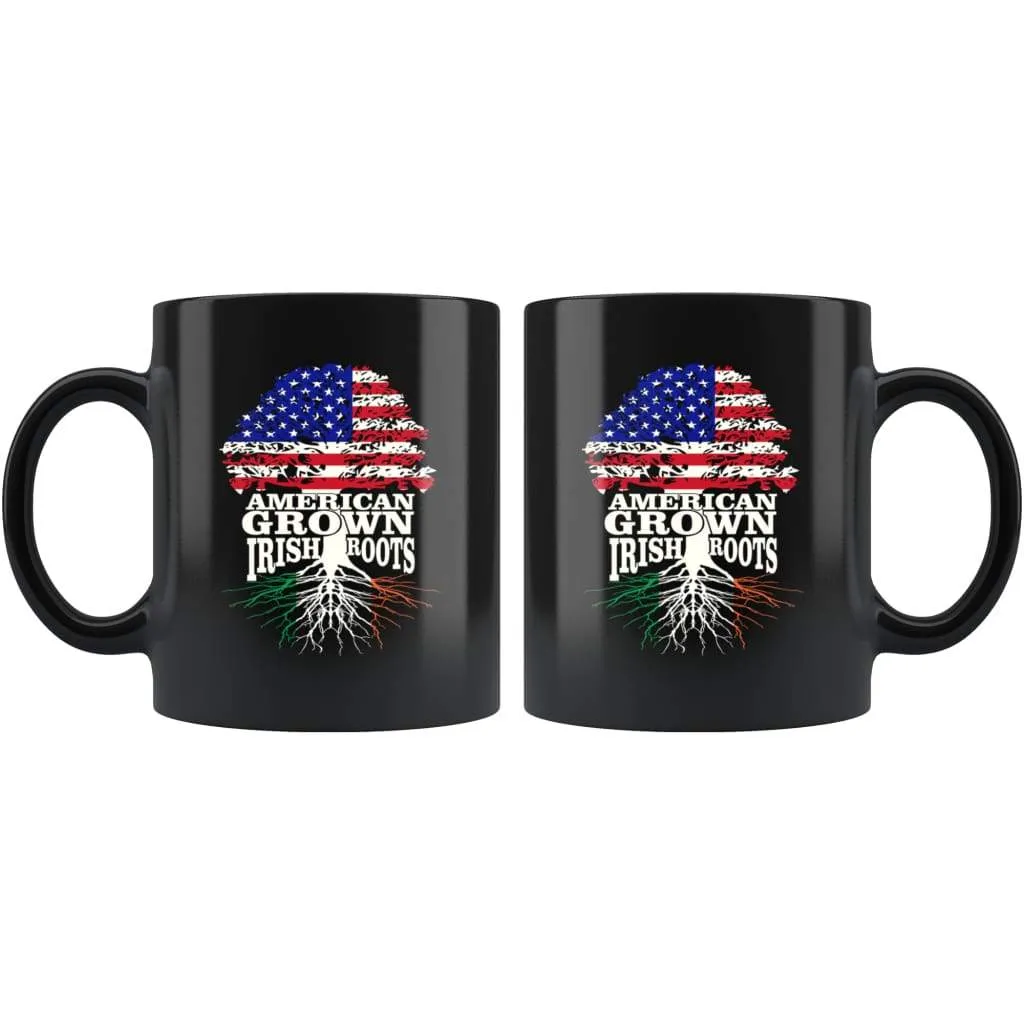 American Grown Irish Roots 11oz Black Coffee Mugs