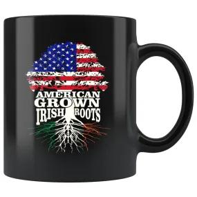 American Grown Irish Roots 11oz Black Coffee Mugs