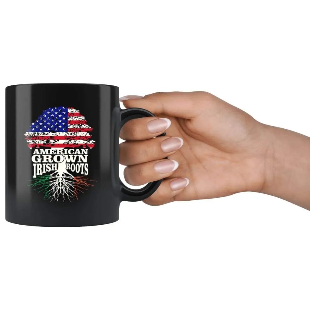 American Grown Irish Roots 11oz Black Coffee Mugs