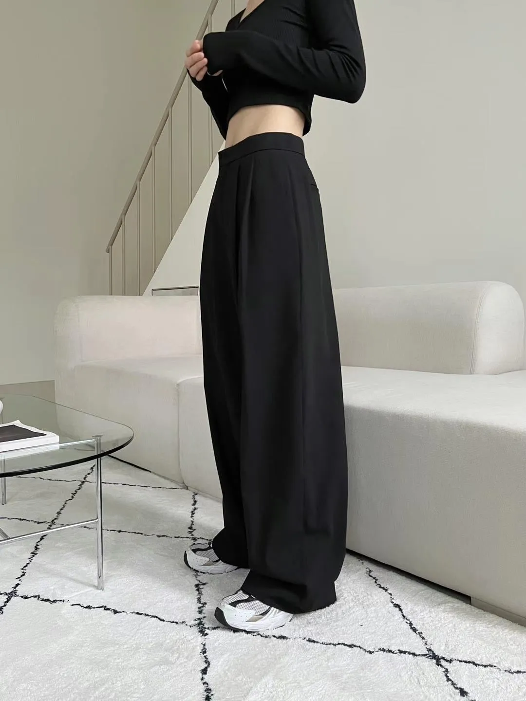 Black Esme High Rise Trousers