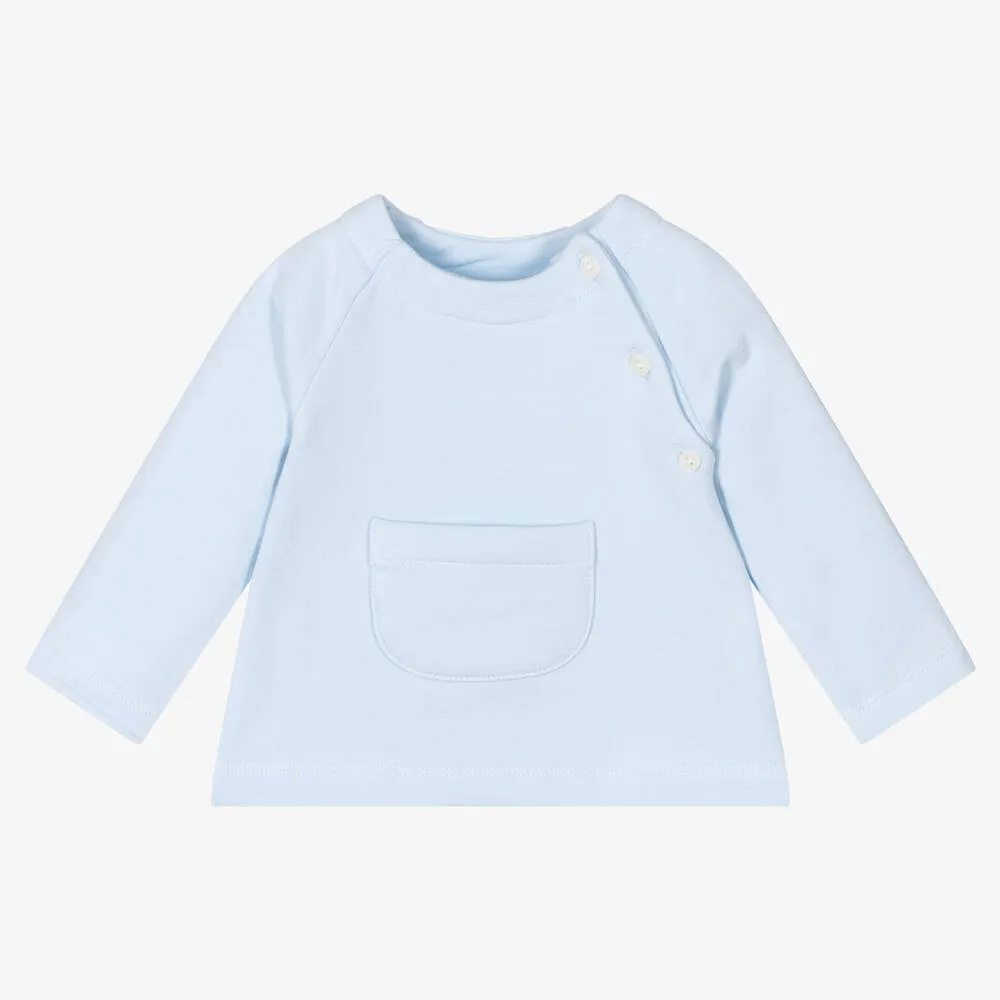 Blue Cotton Jersey Baby Top