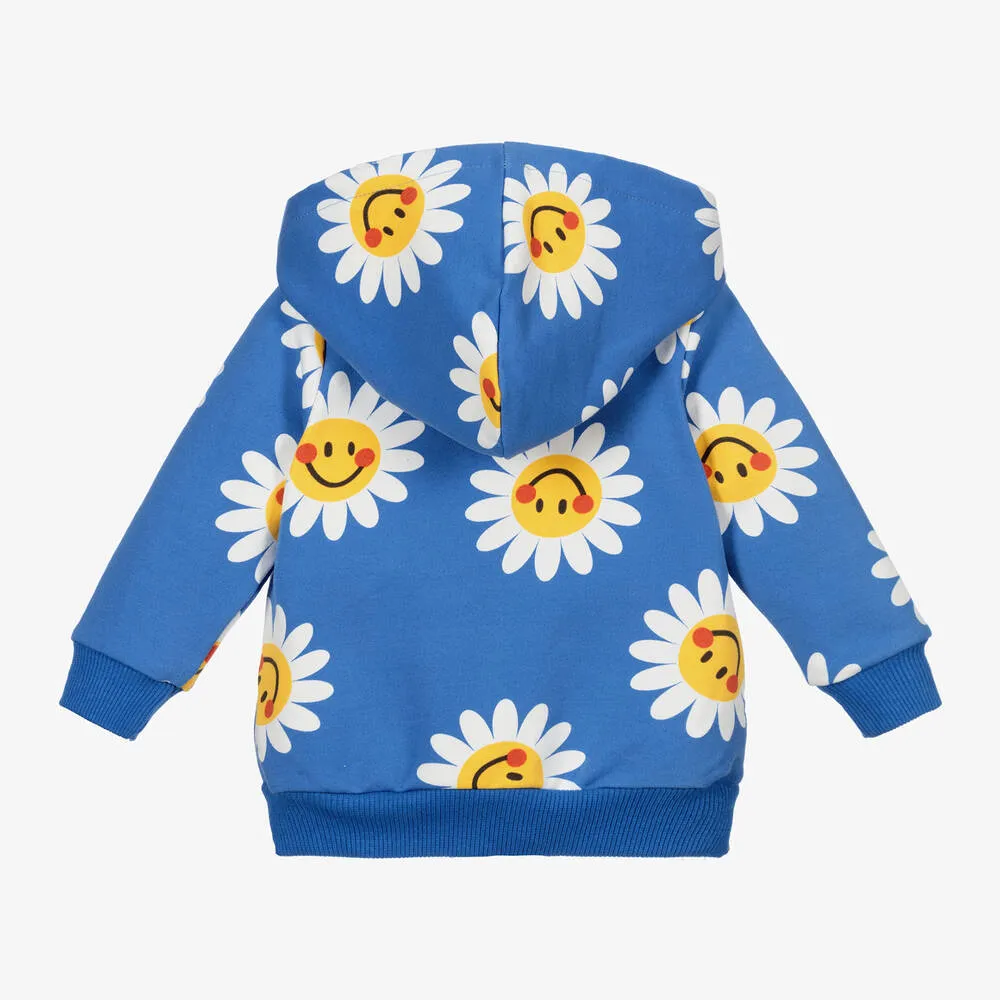 Blue Daisy Zip-Up Baby Top