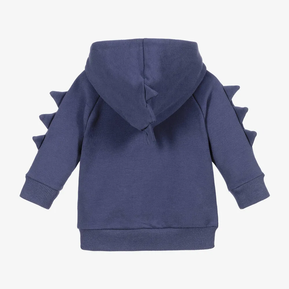 Blue Dinosaur Zip-Up Baby Top