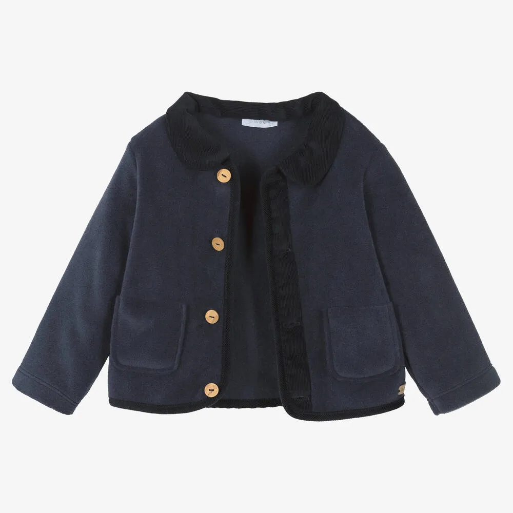 Boys Navy Blue Fleece Jacket