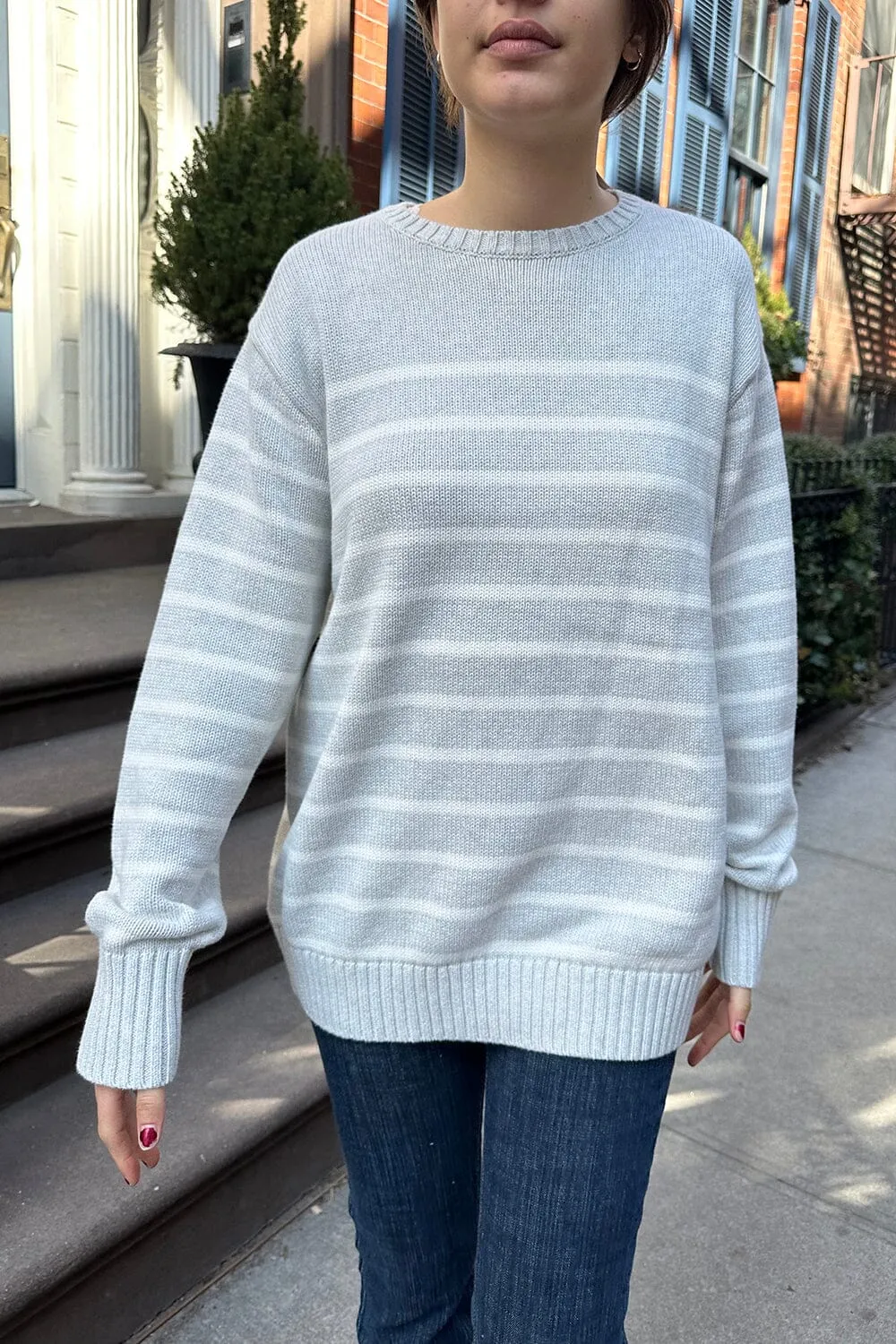 Brianna Cotton Thin Stripe Sweater