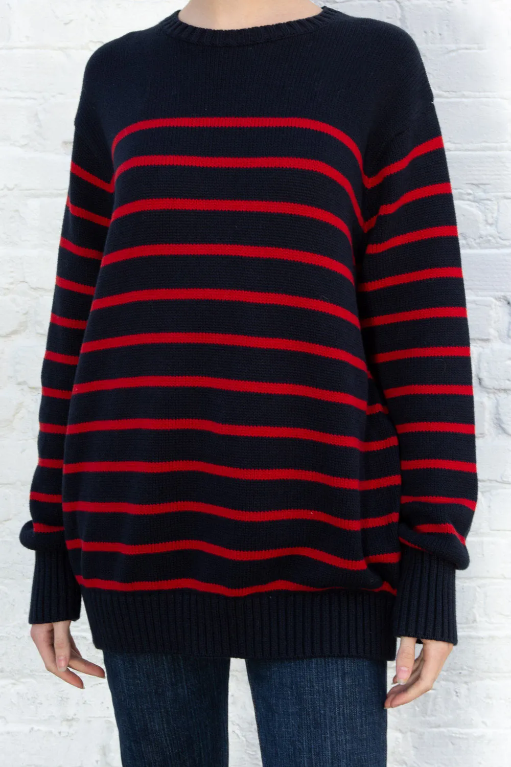 Brianna Cotton Thin Stripe Sweater