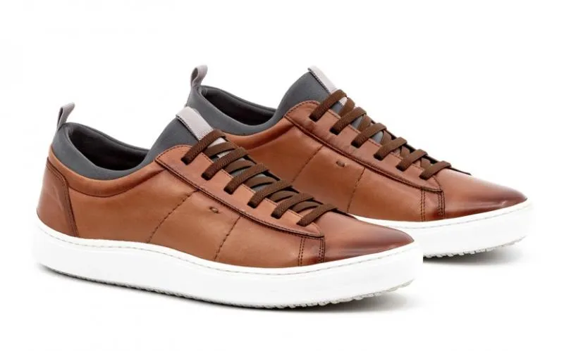 CAMERON SHEEPSKIN SNEAKER - WHISKEY