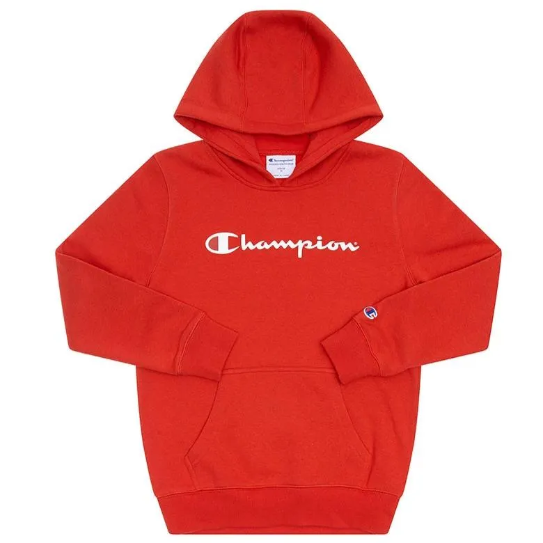 CHAMPION JUNIOR SCRIPT RED HOODIE