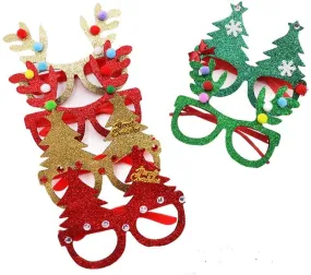 Christmas Red Hat Caps Santa Beard Reindeer Christmas Tree Unisex Eyeglasses