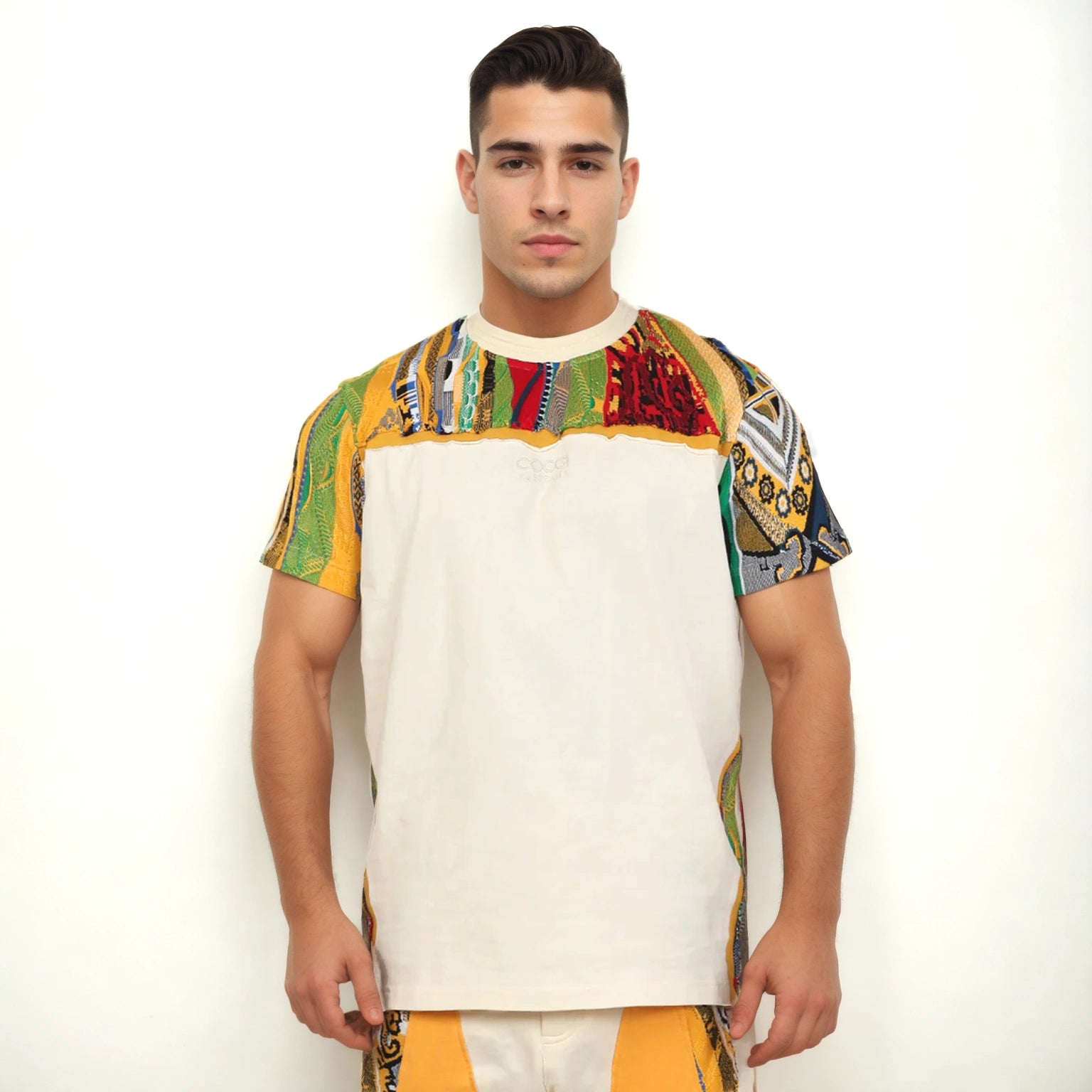 COOGI Sweater-Pieced Tee - Ivory