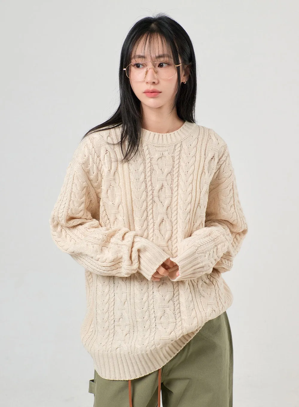 Cozy Cable Knit Sweater OF405