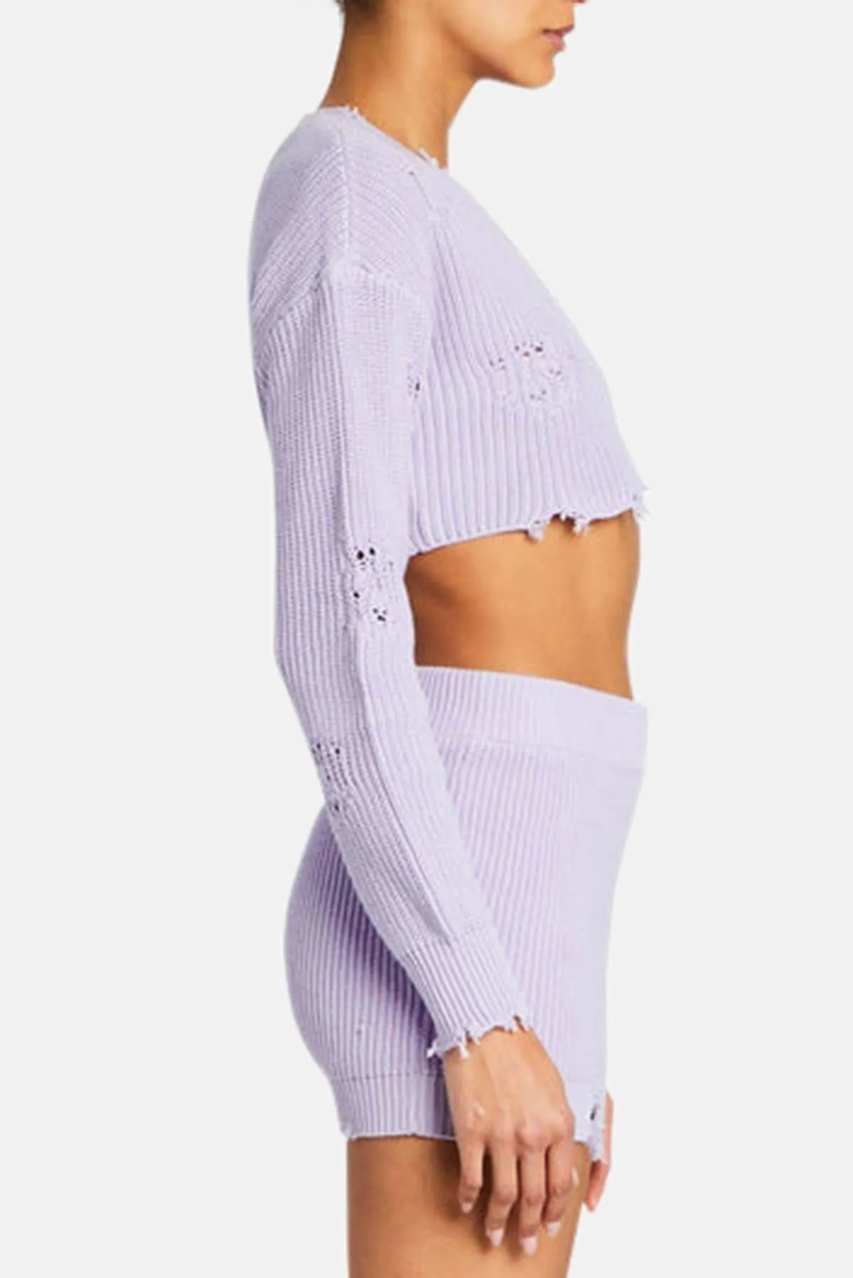 Cropped Devin Sweater - Lilac