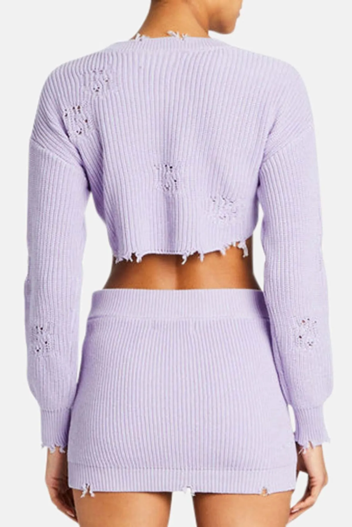 Cropped Devin Sweater - Lilac