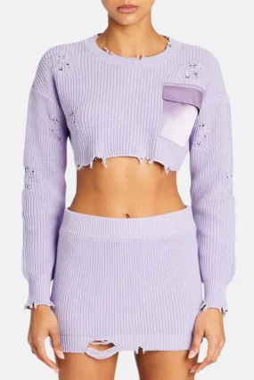 Cropped Devin Sweater - Lilac