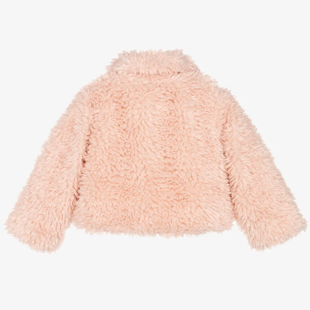 Girls Pink Teddy Fleece Jacket