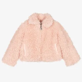 Girls Pink Teddy Fleece Jacket