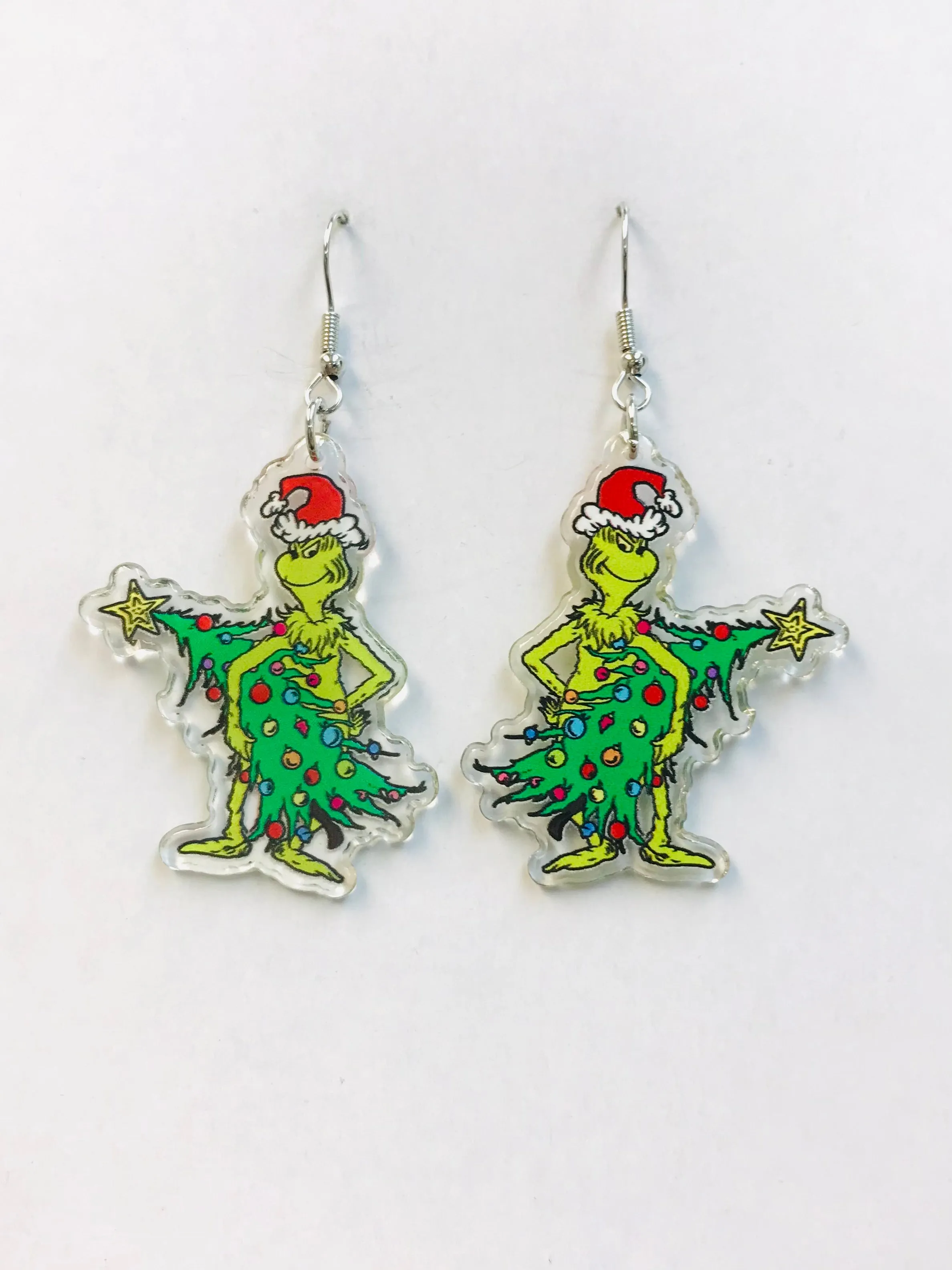 Grinch Earrings, You're A Mean One Mr. Grinch Earring, Acrylic Earrings, Christmas Gift