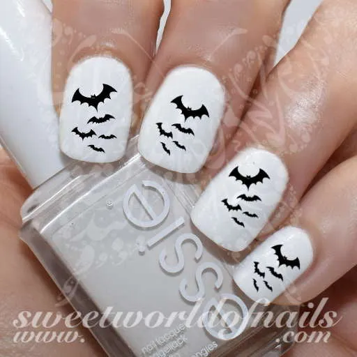 Halloween Nail Art Bats Nail Water Decals