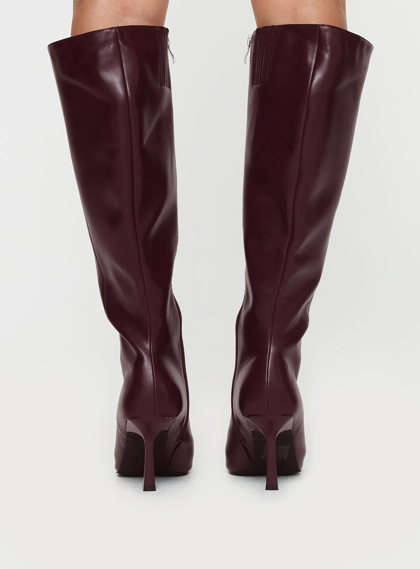 Harrie Knee High Boots Burgundy