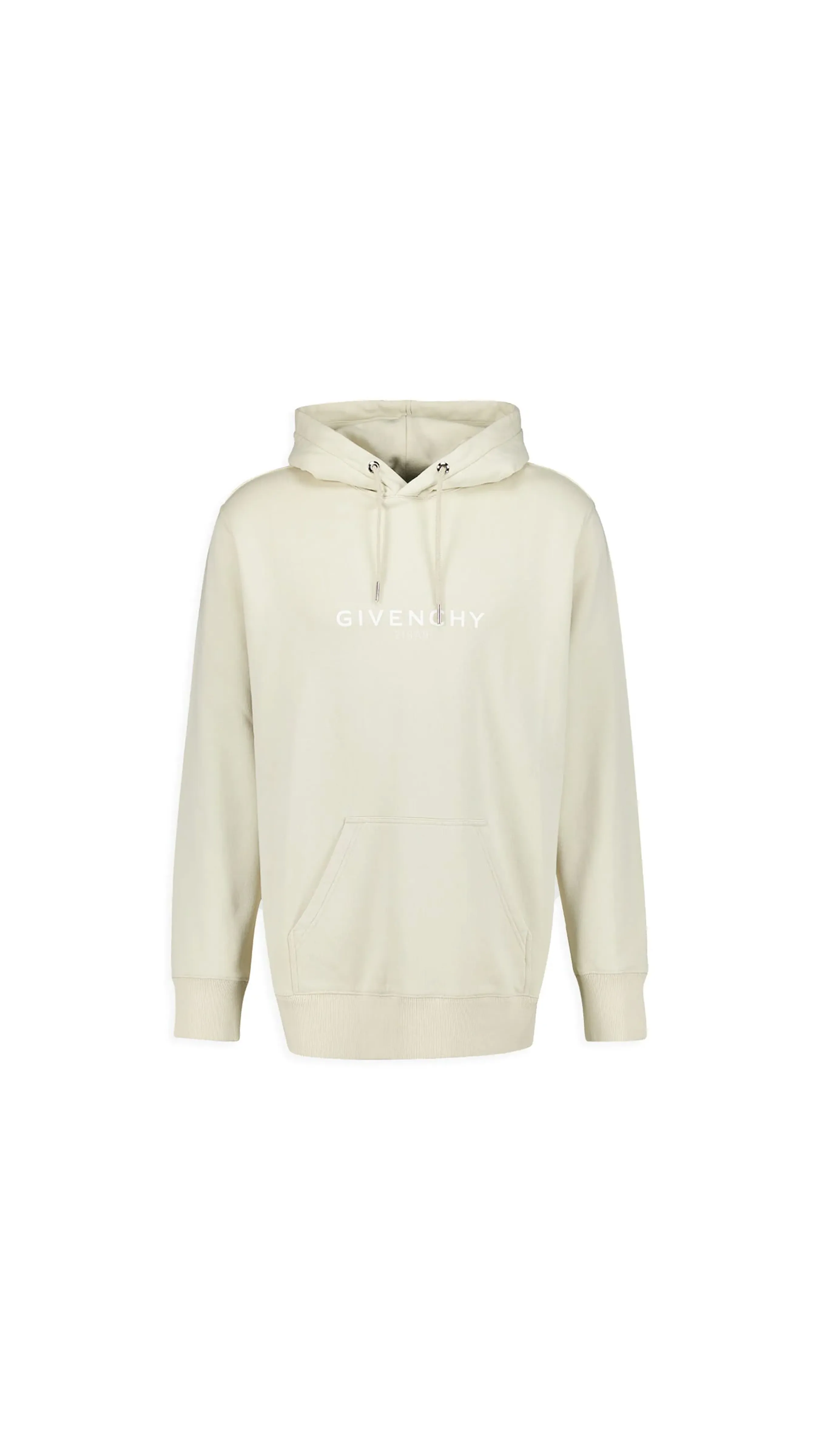 Hoodie in Reverse Fleece - Beige