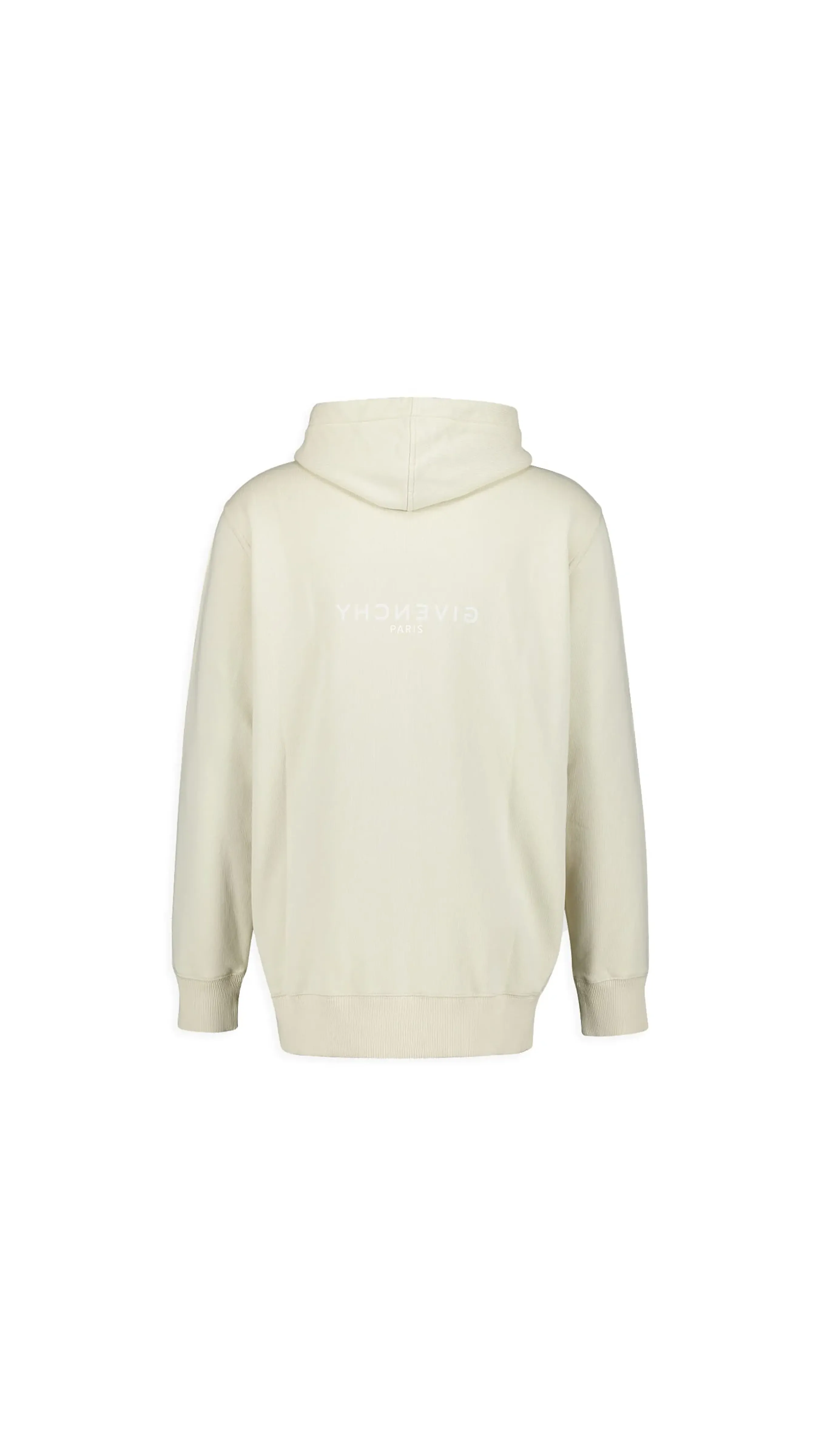 Hoodie in Reverse Fleece - Beige