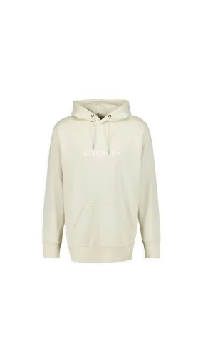 Hoodie in Reverse Fleece - Beige