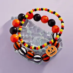 iLLASPARKZ 2PCS - Halloween Pumpkin Charm Beaded Stretch Bracelets