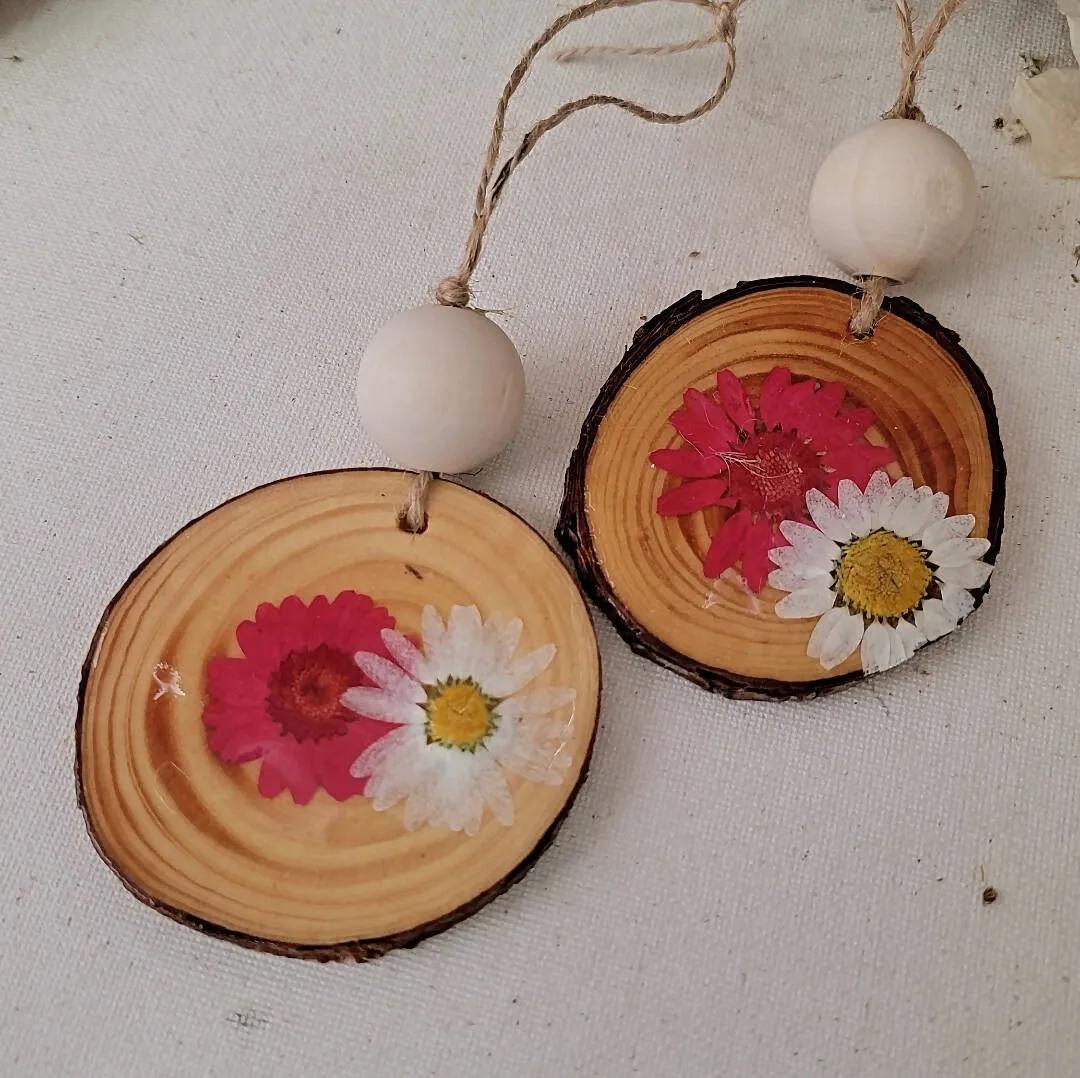 Island Girl Art by Rhean - Preserved Flower Wood Ornament