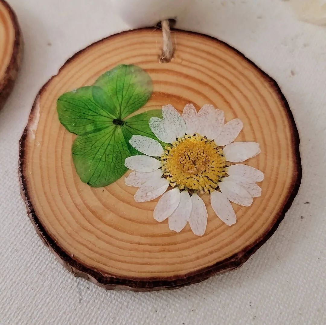 Island Girl Art by Rhean - Preserved Flower Wood Ornament