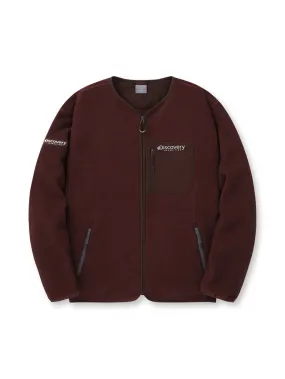 Jacqard Fleece Jacket Burgundy