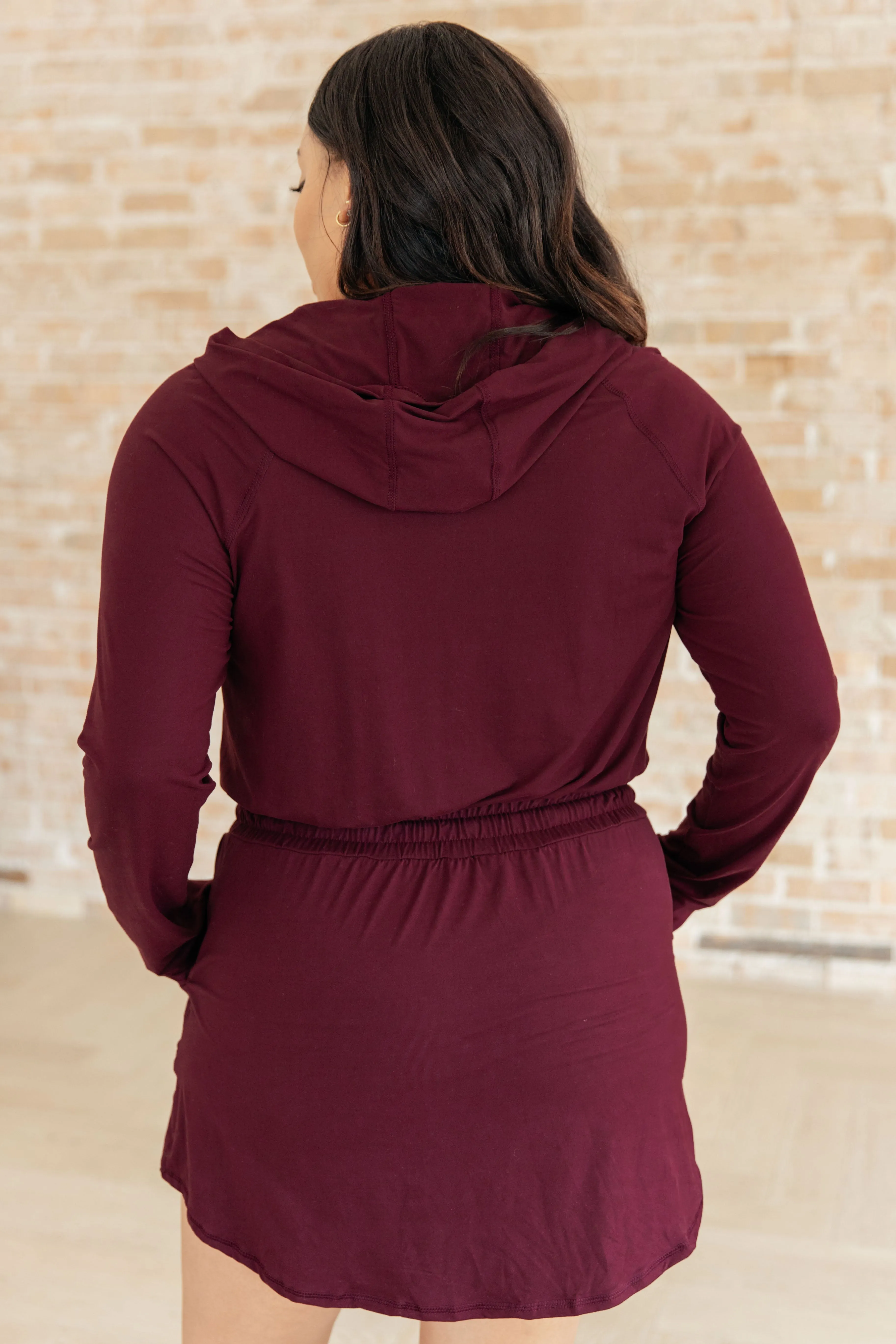 Jianna Hoodie Romper in Maroon