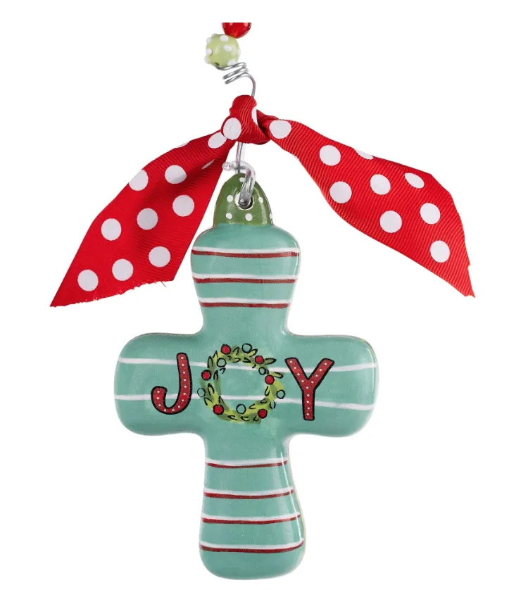 Joy Wreath Cross Ornament