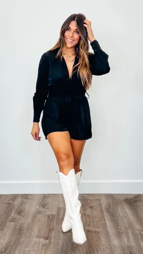 Katara Woven Black Romper