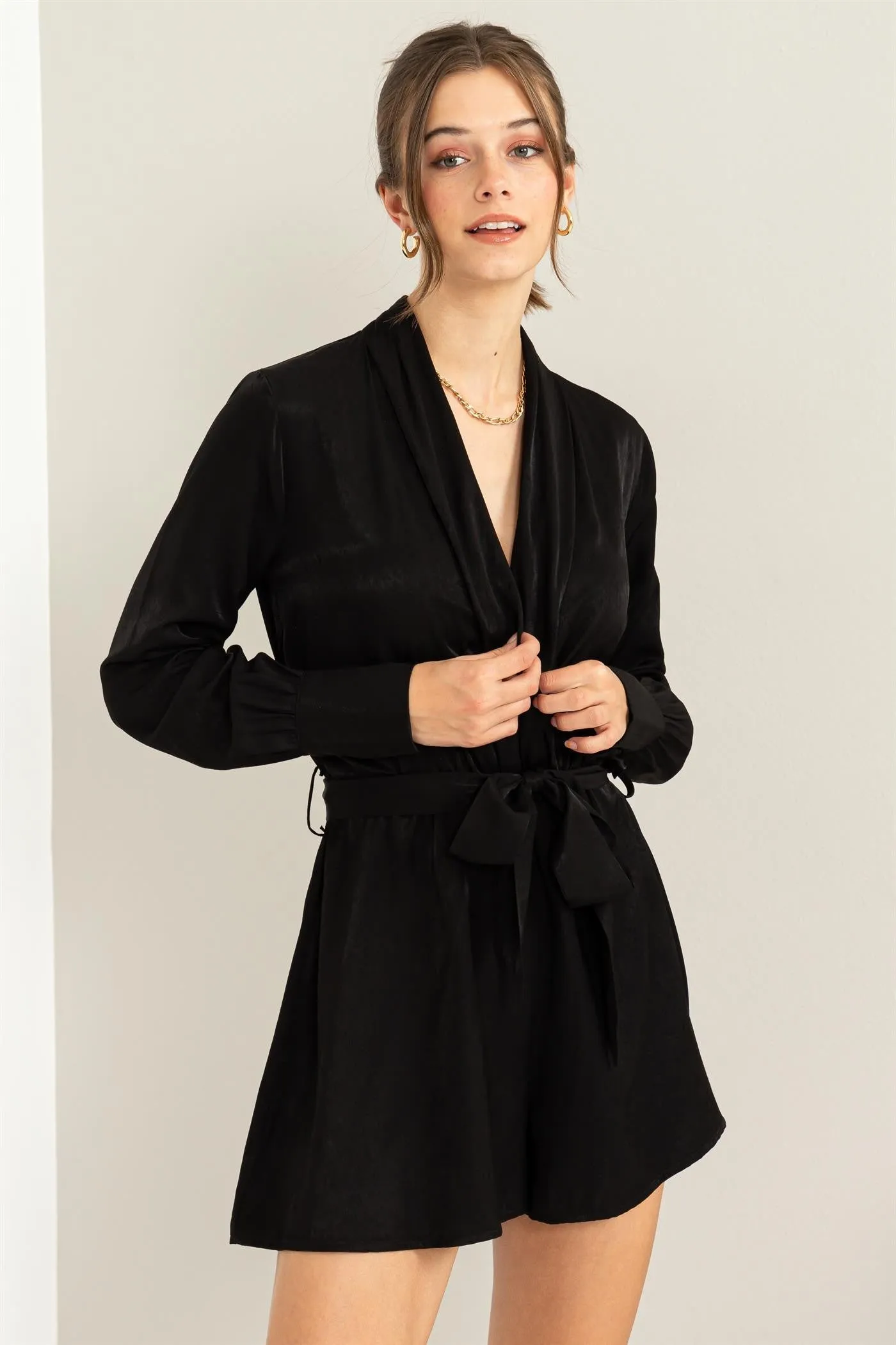 Katara Woven Black Romper