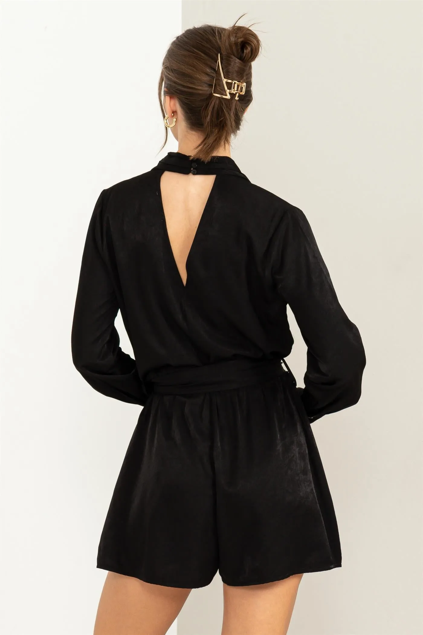 Katara Woven Black Romper