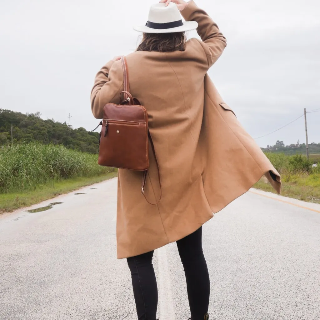 Ladies Slim Backpack, Tobacco