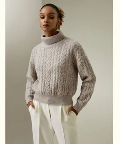 Lilysilk Cashmere cable knit jumper sweater