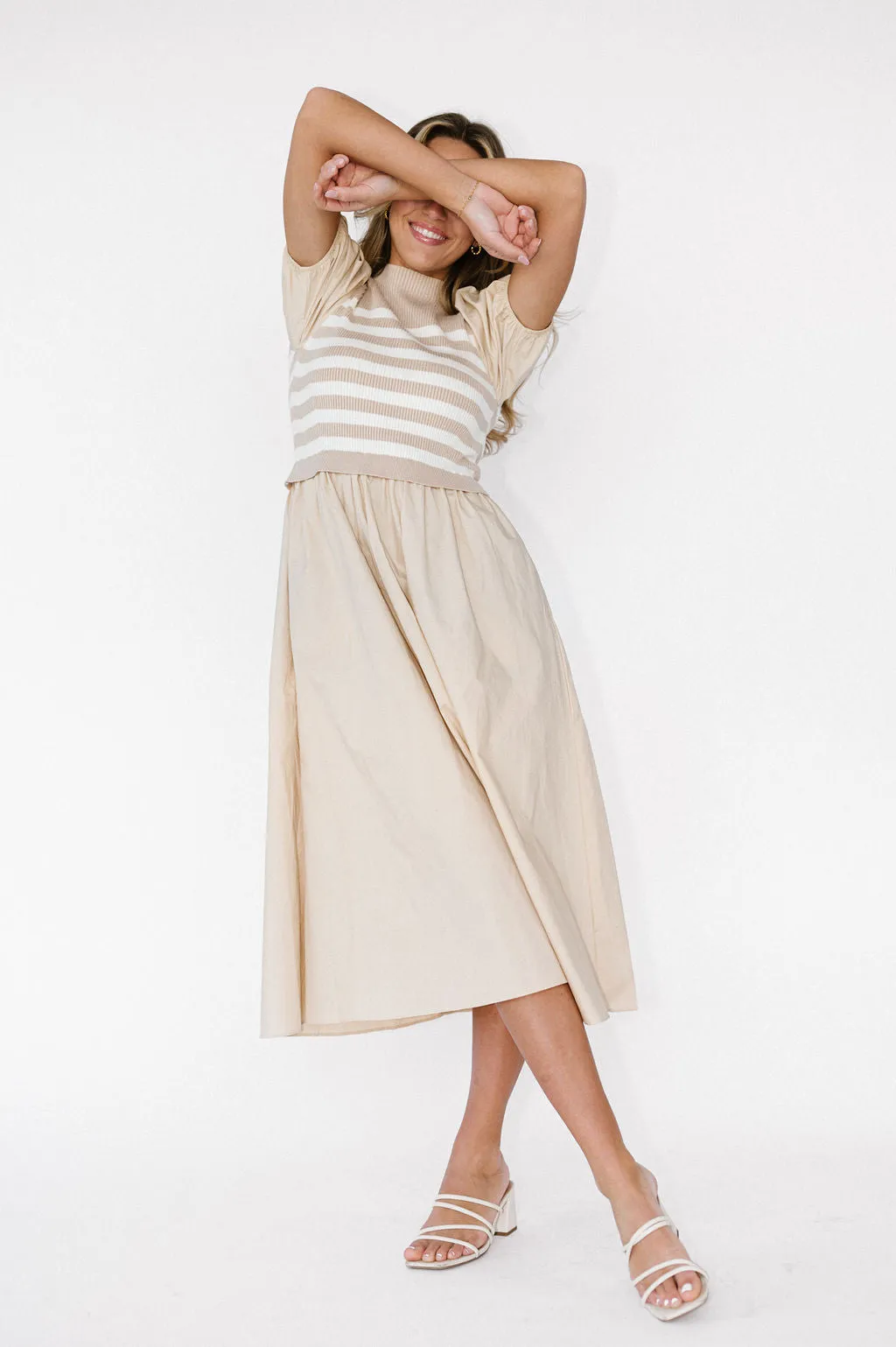 London Sweater Bodice Midi Dress