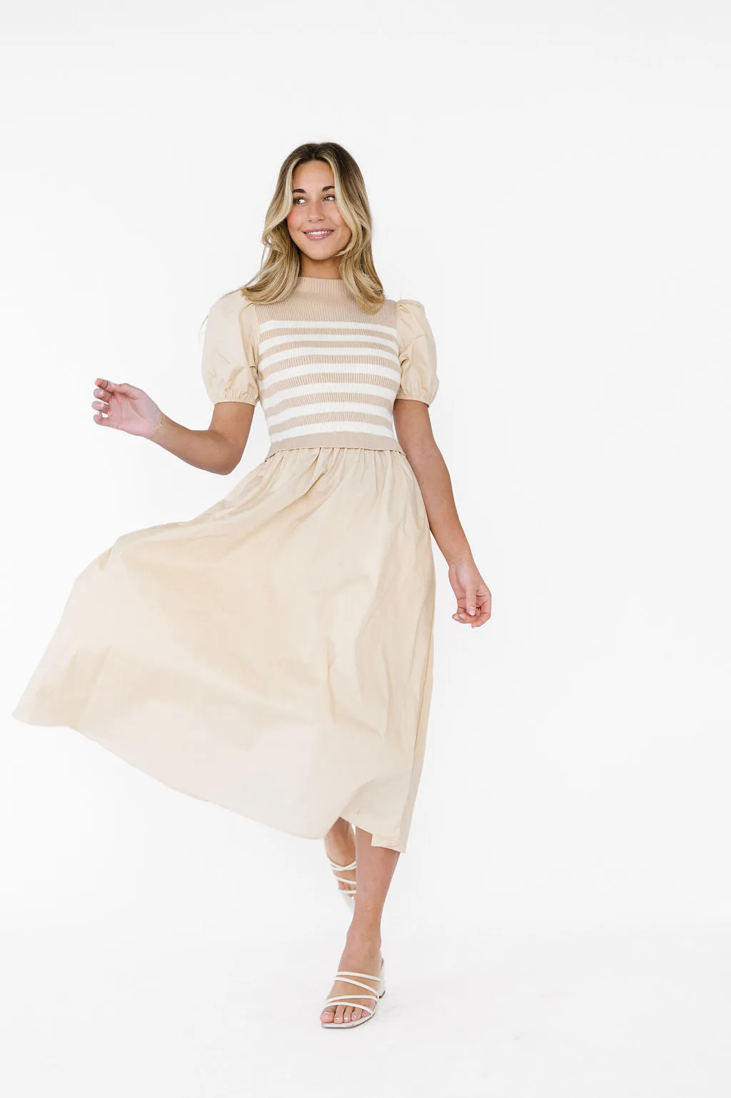 London Sweater Bodice Midi Dress