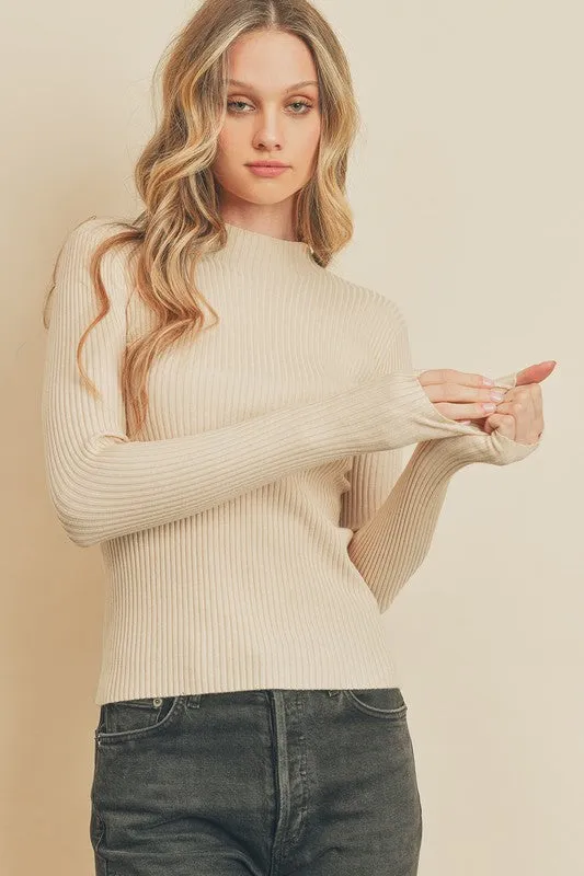 Long Sleeve Mock Neck Sweater