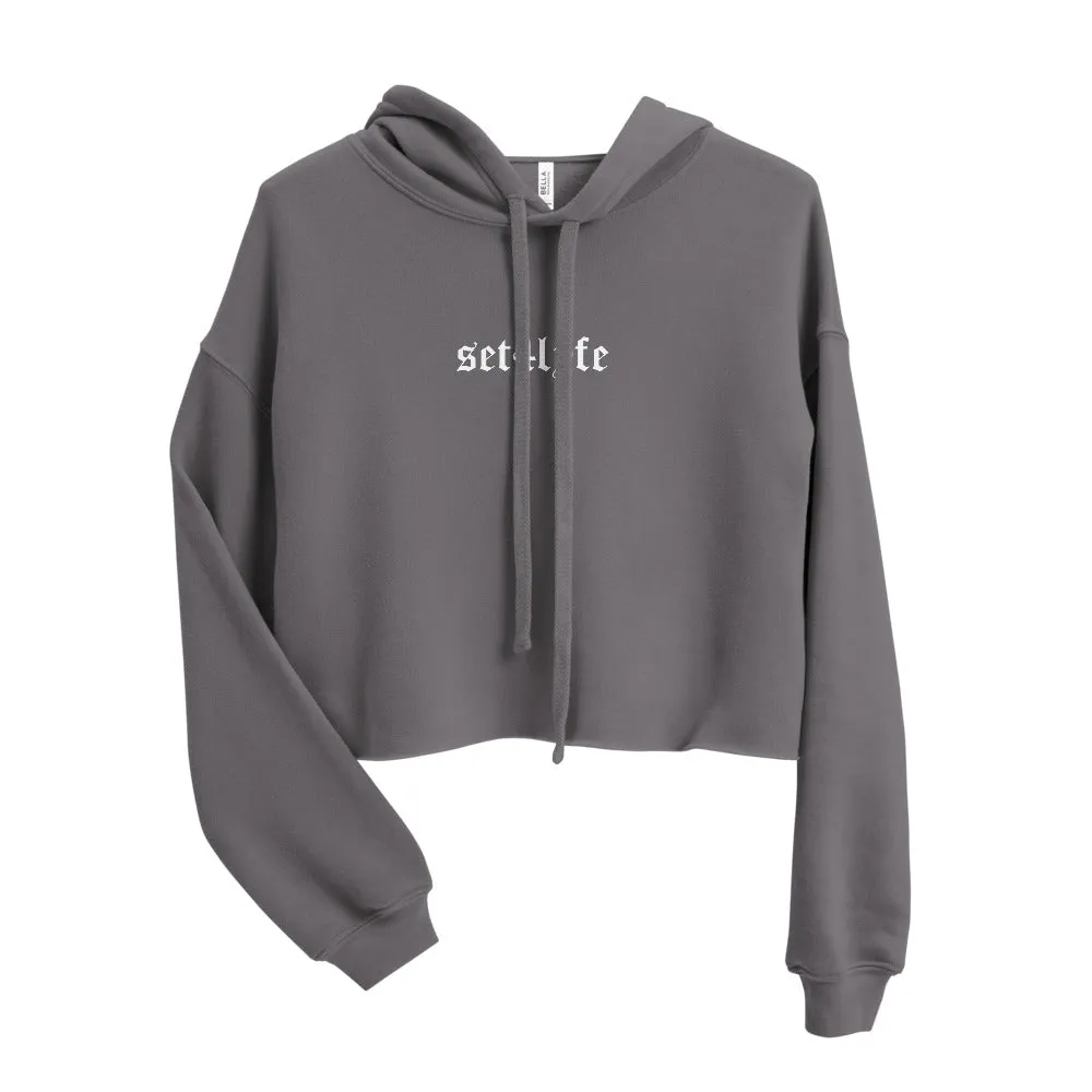 LOW KEY GRAPHIC CROP HOODIE