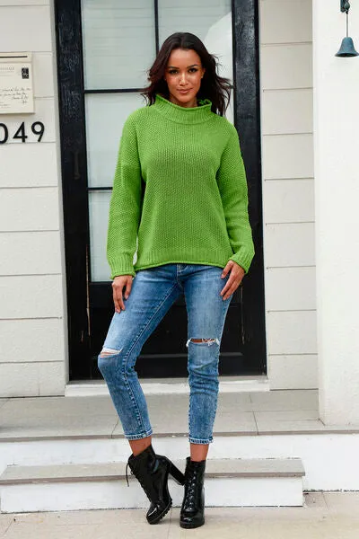 Mock Neck Long Sleeve Sweater