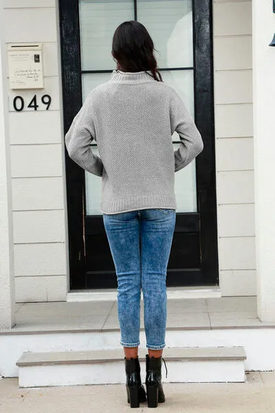 Mock Neck Long Sleeve Sweater