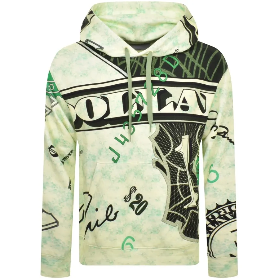 Moschino Dollar Print Hoodie Green