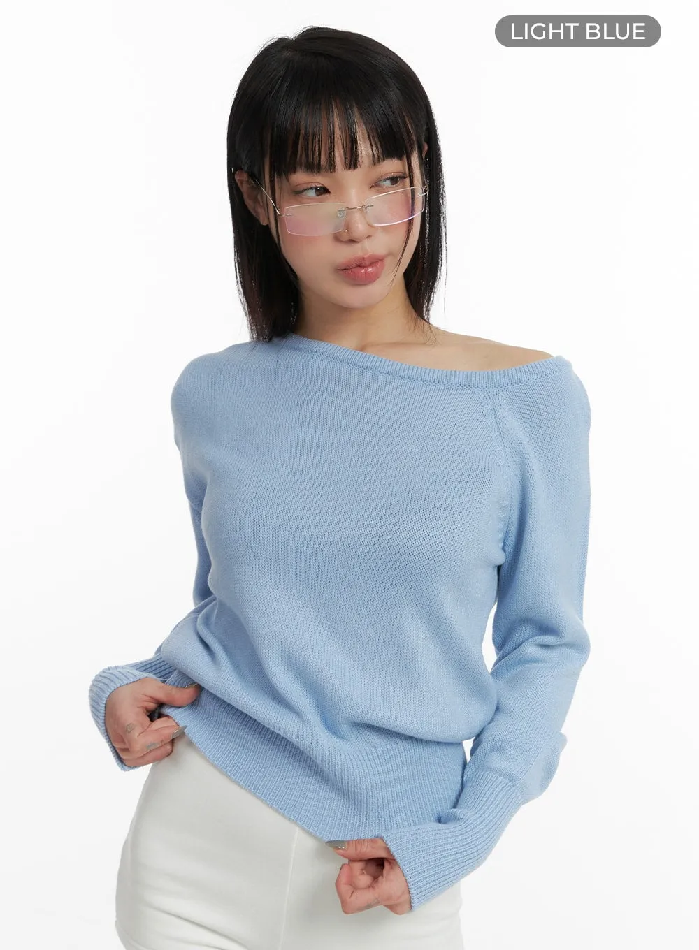 Off-Shoulder Knit Sweater IF423