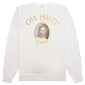 Oh Shit Crew Sweater - White