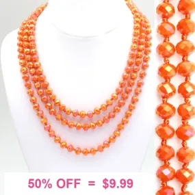 Orange Crystal 60 Layering Necklace